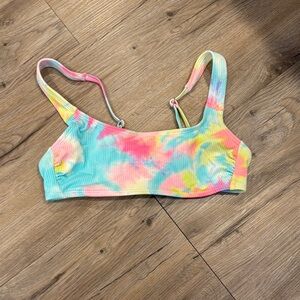 Rainbow target bikini top